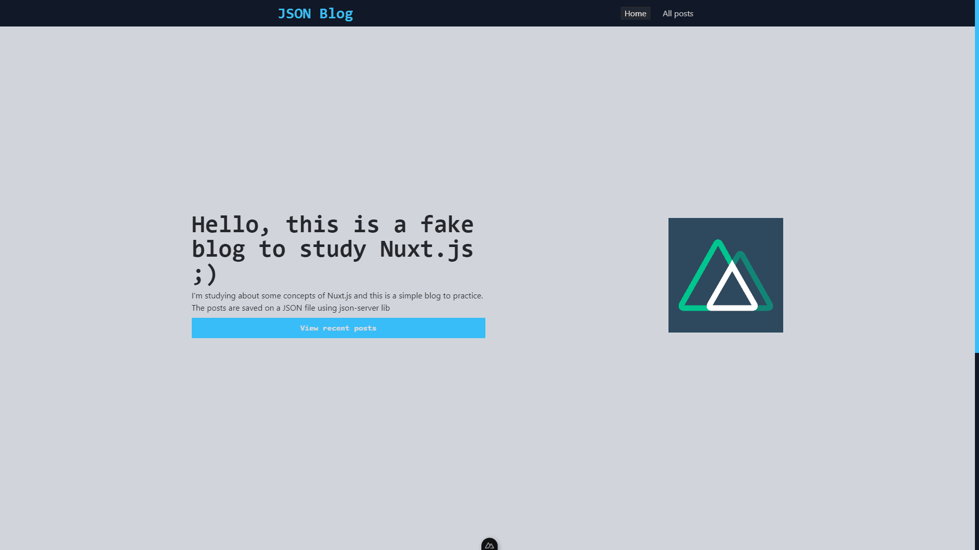 Imagem do projeto: JSON Blog - Nuxt.js